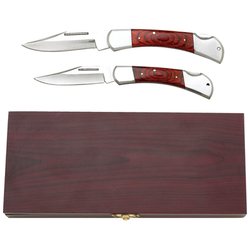 SKCLASSIC - Maxam® 3pc Lockback Knife Set in Wood Box SKCLASSIC - Maxam® 3pc Lockback Knife Set in Wood Box